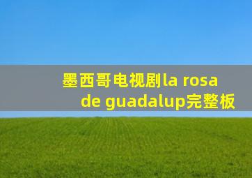 墨西哥电视剧la rosa de guadalup完整板